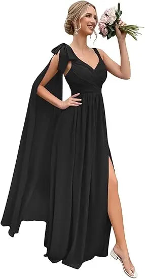 Customized Chiffon Bridesmaid Dress Sweetheart with Bow