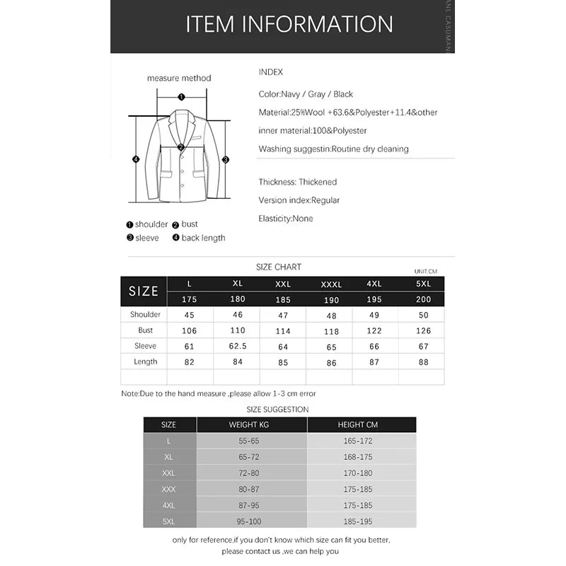 Winter Woolen Coat for Men – Navy Smart Casual