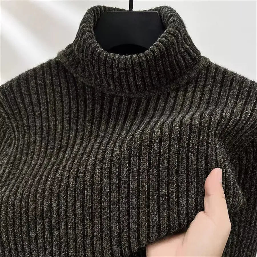 Men's Turtleneck Pullover Sweater – Thick, Warm, Slim Fit