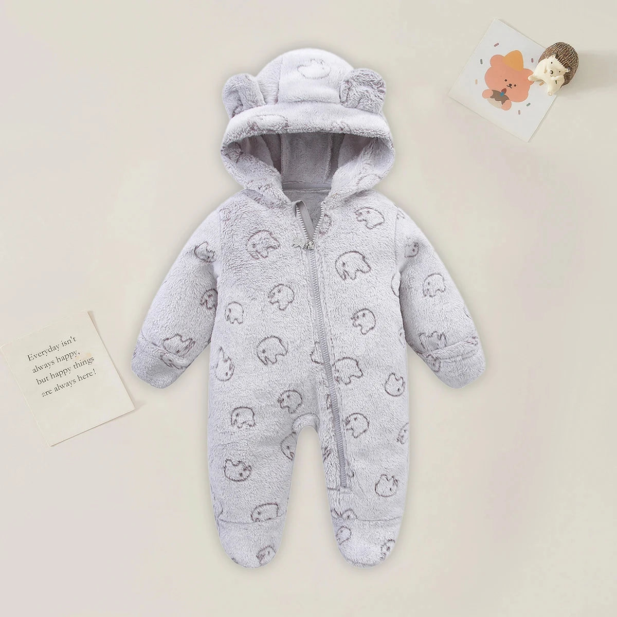 Cartoon Newborn Bodysuit Warm Rompers