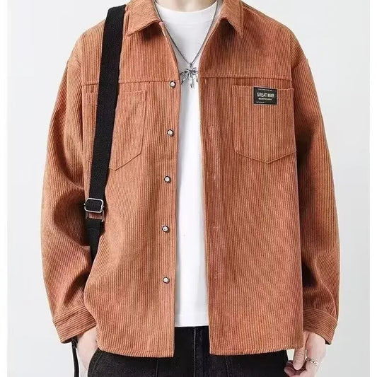 Men's Corduroy Shirt Jacket – Velvet Lined Casual Outerwear