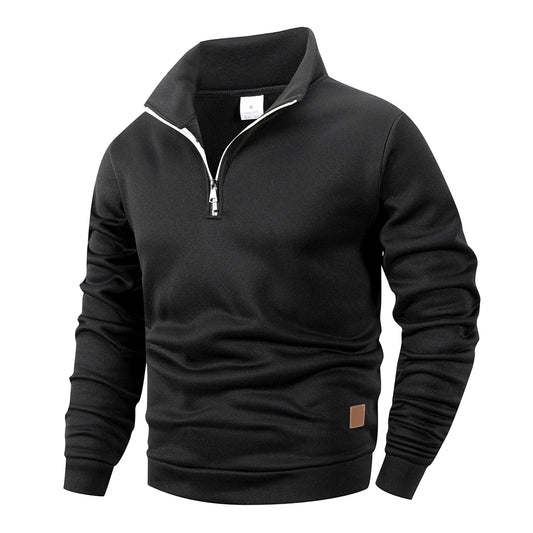 Men's Standing Collar Sportswear – Half Zipper Pullover Sweatshirt
