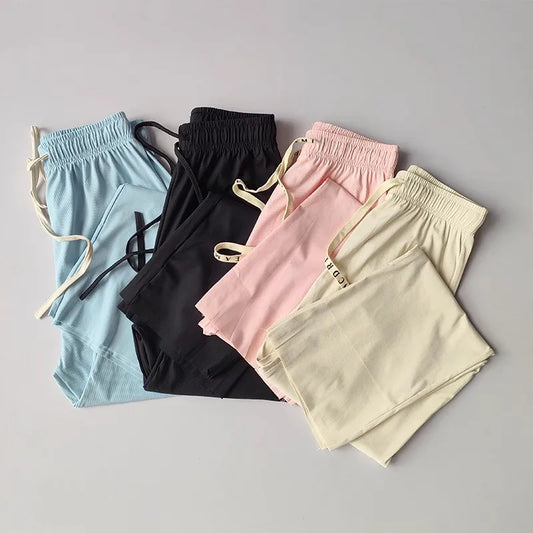 Women's Wide-Leg Ice Silk Pants – Sun Protection for Yoga & Sports