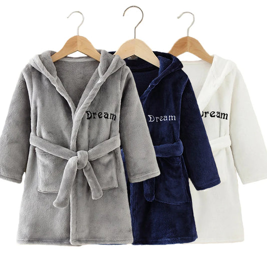 Children's Flannel Pajama Robe with Hood