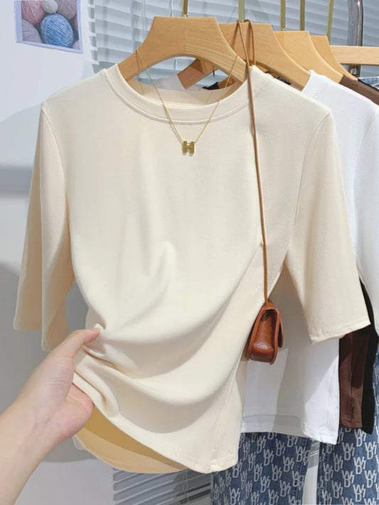 Women's 100% Cotton Basic Crew Neck T-Shirt