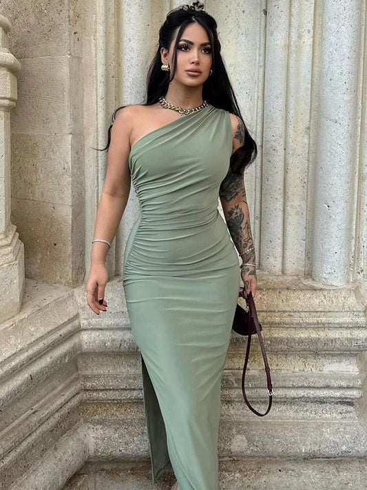 Women's Summer Maxi Dress Sexy Split Backless Slim Dress