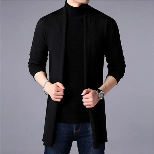 Men's Slim Fit Cardigan Sweater – Casual Medium Length Top