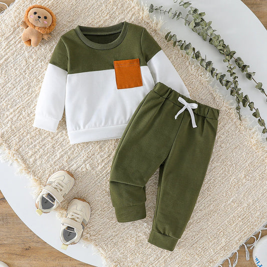 Baby Boy Contrast Color Pant Set