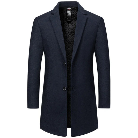 Winter Woolen Coat for Men – Navy Smart Casual